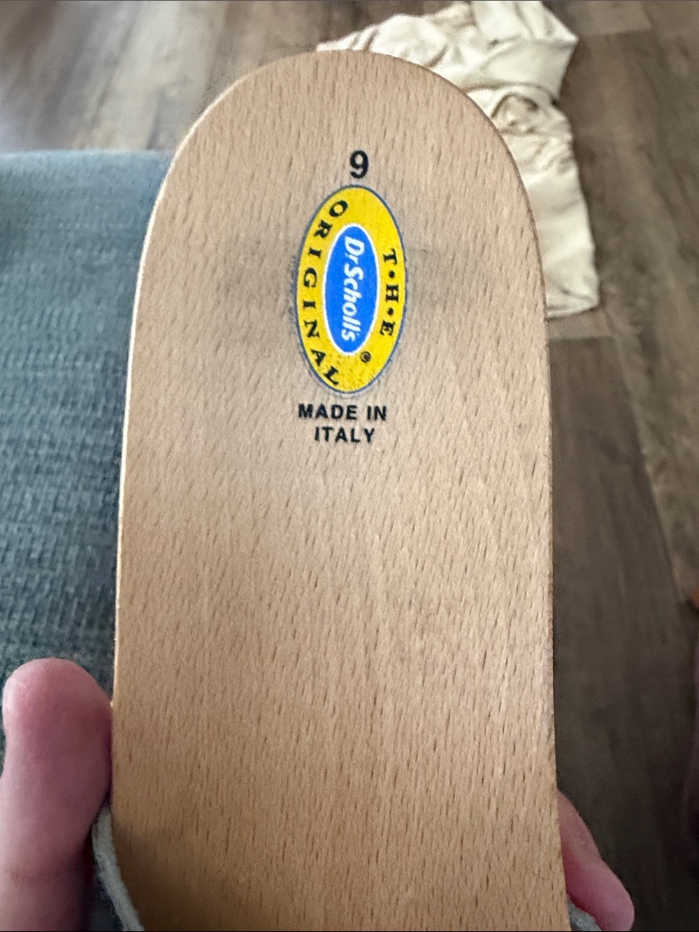 Dr. Scholl's Black Slide Sandals with Gold Buckle - Picture 2 of 3